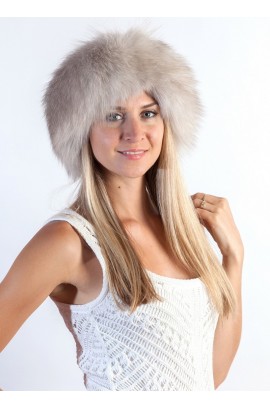 Grey fox fur headband